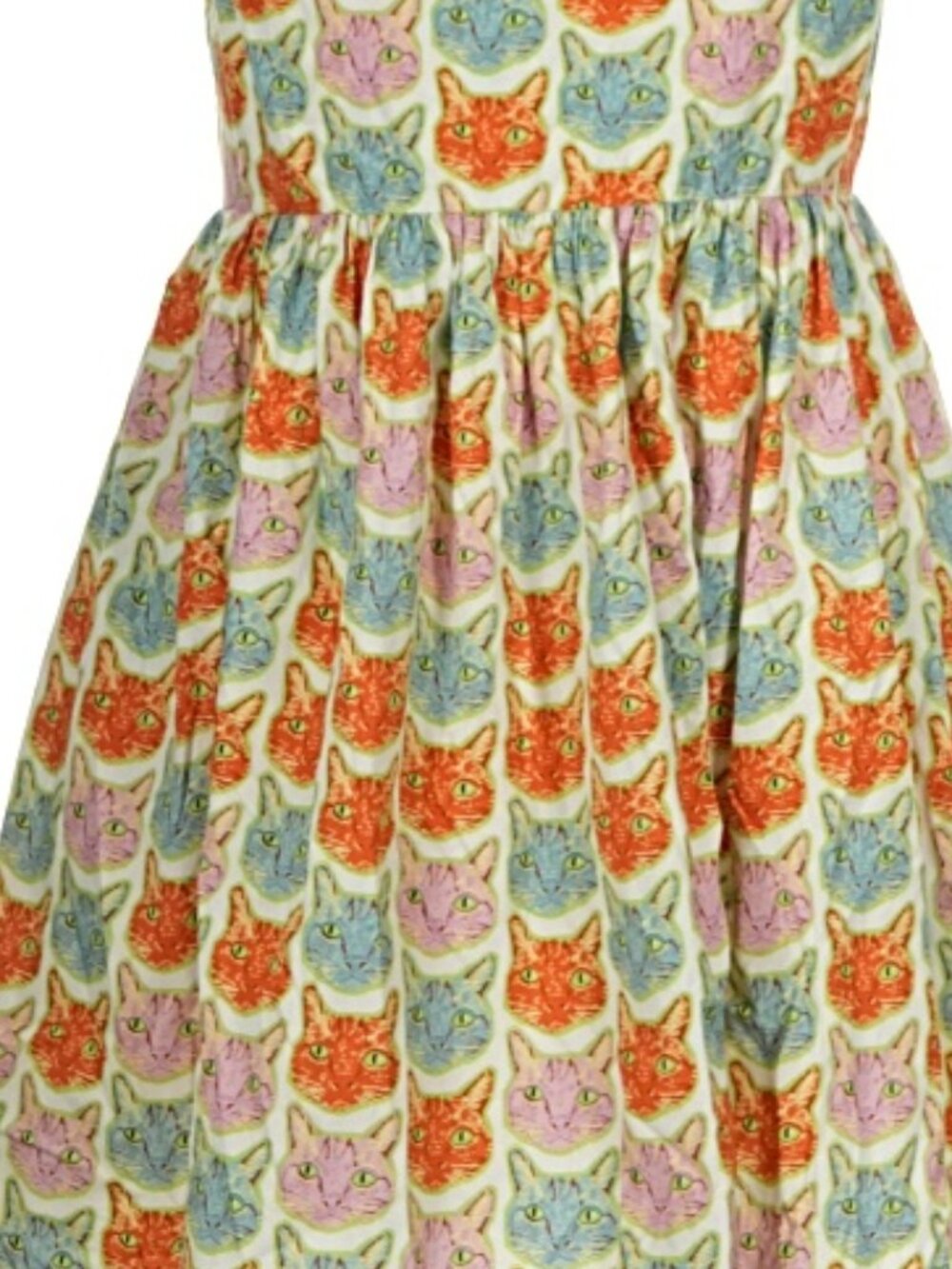 Modcloth Saint Geraldine "The Moment is Meow" Fit Flare Dress Cat Print - Picture 6 of 7